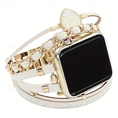 זול להקות Apple Watch-חבל קלוע בעבודת יד מותאם ל רצועת השעון של Apple Watch 38mm 40מ&quot;מ 41mm 42mm 44 מ&quot;מ 45 מ&quot;מ קלוע עור בד רצועת שעון חלופית ל iwatch Series 9 8 7 6 5 4 3 2 1 SE
