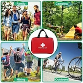 halpa Camping tarvikkeet-kannettava ensiapupakkaus ulkomatkoille retkeilyvaellusseikkailuihin - monikäyttöinen hätätarvikepussi (tärkeimmillä lääketieteellisillä varusteilla)