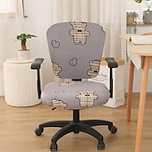 baratos Capa para Cadeira de Escritório-Capa para cadeira de escritório, capa para cadeira de mesa de computador, spandex elástico, anti-poeira, divisão universal, giratória, protetor de capa para cadeira giratória, conjunto de 2 peças,