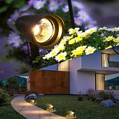 voordelige Buiten spots-Buitenzonne-energiespotlicht IP65 waterdicht 2-in-1 op zonne-energie gericht licht voor tuin, zwembad, bomen, vijvers, tuindecoratie, landschapsverlichting