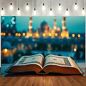 tanie gobelin krajobrazowy-koran eid mubarak ramadan wiszące gobelin meczet wall art duży gobelin mural wystrój fotografia tło koc kurtyna strona główna sypialnia salon dekoracja