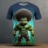 preiswerte 3D-T-Shirts-Herren Grafik Cartoon Lustig T Shirt Kurzarm T-Shirt 3D-Druck Rundhalsausschnitt Hemd Täglich Lässig Streetstyle Sport im Freien Ferien Ausgehen Schwarz Burgunderrot Himmelblau Frühling &amp; Sommer