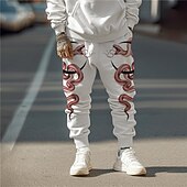 preiswerte Sweatpants-Herren Punk Gothic Schlange Jogginghose Trainingshose Jogginghose Jogger Hosen Hose 3D-Druck Mittlere Taillenlinie Party Strasse Urlaub Frühling Herbst Regular Fit Mikro-elastisch