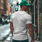 cheap Men&#039;s Graphic T Shirt-Men&#039;s Shamrock T Shirt Tee Top Cotton Short Sleeve Graphic Shirt Black White Comfortable Tee St.Patrick&#039;s Day Holiday Fashion Designer Clothing