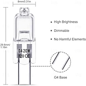 economico Luci LED bi-pin-10 lampadine alogene bi-pin g4 12v 20w dimmerabili 3000k bianco caldo per lampadari a disco sottopensile illuminazione paesaggistica