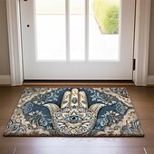 preiswerte Fußmatten-Hamsa-Hand-Ramadan-Fußmatte, Fußmatten, waschbare Teppiche, Küchenmatte, rutschfester, ölbeständiger Teppich, Innen- und Außenmatte, Schlafzimmerdekoration, Badezimmermatte, Eingangsteppich