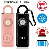 voordelige Persoonlijke bescherming-persoonlijk veiligheidsalarm 130 db zelfverdedigingssirene veiligheid alarm voor vrouwen meisje met sos led licht persoonlijke alarmen sleutelhanger alarm oplaadbare batterij