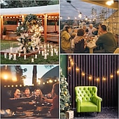 cheap Solar String Lights-Solar Fairy Lights Outdoor 10/20/30 LED Outdoor Solar Bulbs Fairy Lights 8 Modes Waterproof IP65 Solar Powered Garden Fairy Light Lighting for Wedding Party Garden Yard Balcony