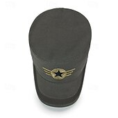 preiswerte Herrenhüte-Unisex Militärmütze Kadettenhut Armeegrün Baumwolle Reise Strand Design Outdoor Urlaub Feste Farbe Einstellbar Modisch