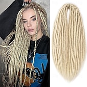abordables Crocheter les cheveux-extensions dreadlocks dreads synthétiques 24 pouces 15 brins extensions de dreadlocks à double extrémité extrémités droites dreads de style hipple 0,6 cm de largeur extensions dread pour femmes