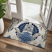 preiswerte Fußmatten-Hamsa-Hand-Ramadan-Fußmatte, Fußmatten, waschbare Teppiche, Küchenmatte, rutschfester, ölbeständiger Teppich, Innen- und Außenmatte, Schlafzimmerdekoration, Badezimmermatte, Eingangsteppich