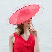 abordables Sombreros de fiesta-sombreros sombreros sombrero de lino sombrero de sol sombrero de velo boda fiesta de té elegante boda con tul tocado sombreros