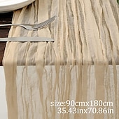 billige Bordduker-boho cheesecloth bordløper lang gasbind romantisk bordløper for bryllup, brudedusjer, babyshower, Thanksgiving, bursdager, spisestue, kommode, fars dag, lærernes dag, hjemmeinnredning