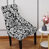 Stretch Wingback Chair Cover Slipcover Floral Printed,Reusable Arm Chair Protector Cover for Dining Room Banquet Home Decor Spandex Fabric Machine Washable Hand Washable 18