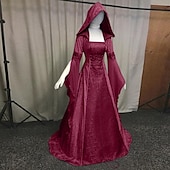 halpa Pukeutua-Retro / vintage Keskiaika Renessanssi Kokopitkä Mekot Normaali Leveä kalvosinnapit Viikinki Outlander Pluskoko Haltia Naamiaispuku Naisten Kelttiläinen Kuninkaallinen Halloween Karnevaali Naamiaiset