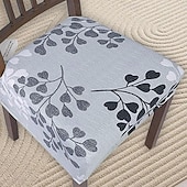 baratos Capa para Cadeira de Jantar-Capas elásticas para assento de cadeira, 4 peças, capa de almofada com estampa floral, capas removíveis e laváveis para cadeiras de jantar, anti-poeira, capas para cadeiras de sala de jantar, capas