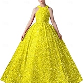 preiswerte Kleider für die Blumenmädchen-kinderkleidung Mädchen Blumenmädchen Kleid Party Kleid Feste Farbe Ärmellos Formal Leistung Hochzeit Gitter Prinzessin Süß Gitter Mitte der Wade Etuikleid Tüll-Kleid Blumenmädchenkleid Sommer