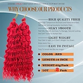 abordables Crocheter les cheveux-2 pack océan vague profonde crochet cheveux 16 pouces bouclés tressage cheveux pour crochet tresses déesse locs crochet cheveux dreadlock extensions