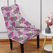 Stretch Wingback Chair Cover Slipcover Floral Printed,Reusable Arm Chair Protector Cover for Dining Room Banquet Home Decor Spandex Fabric Machine Washable Hand Washable 22