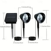 voordelige Buiten spots-Buitenzonne-energiespotlicht IP65 waterdicht 2-in-1 op zonne-energie gericht licht voor tuin, zwembad, bomen, vijvers, tuindecoratie, landschapsverlichting