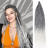 billige Hårfletter-dreadlock extensions 1b/grønn dreads extensions hekle loc extensions syntetiske dreadlock extensions clip in dreadlocks hair extensions single ended dreadlock heklet hår dread