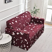 billiga Sofföverdrag-blommigt tryckt sofföverdrag stretch överdrag med kjol, mjukt slitstarkt sofföverdrag 1 st spandex tyg tvättbart möbelskydd passar fåtölj sits/lovesat/soffa/xl soffa/l form soffa