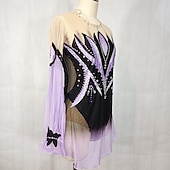 voordelige Latin danskleding-Latijnse dans Ballroomdansen Gymnastiek Kleding Glitter Acryl edelstenen Gesplitst Dames Voor meisjes Prestatie Feest Lange mouw Natuurlijk Elastisch Netstof Elastaan