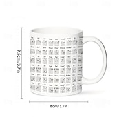 baratos Canecas &amp; Chávenas-Caneca de acorde de guitarra Copo de 400ml com acorde xícara de café de cerâmica branca com design de guitarrista presente perfeito para entusiastas de guitarra iniciantes, ideal para amantes da
