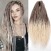 preiswerte Haare häkeln-24-Zoll-Dreadlocks-Verlängerungen, Goddess Locs, Häkelhaar für Frauen, 10 Stränge, handgefertigte Dreadlock-Häkelhaarzöpfe, synthetisch, dünn, 0,6 cm, Hippie, gerade, doppelendige Dreads