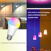 economico Luci intelligenti-lampadina a led rgb e27 lampadina che cambia colore con telecomando 5w / 10w 16 scelte di colore lampadina dimmerabile multicolore per la camera da letto della festa a casa