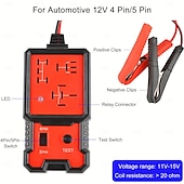זול OBD-בודק ממסרים לרכב לרכב לרכב עבור 12v 4/5 פינים עם תפסי סוללה בודק ממסר אלקטרוני לרכב בודק סוללות