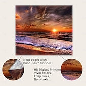 お買い得  オーシャンビーチのタペストリー-壁のタペストリーアートの装飾毛布カーテンピクニックテーブルクロスぶら下げ家の寝室のリビングルーム寮の装飾風景ビーチ海海波日の出日没バラ色の雲