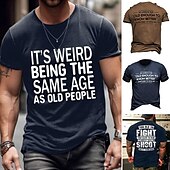 abordables Camiseta gráfica para hombres-Hombre Letra Estampados Camiseta Camisetas gráficas Algodón Manga Corta Gráfico Camisa Azul oscuro#1 Azul Marino Azul Oscuro Camiseta cómoda Exterior Calle Ropa de diseñador de moda