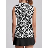 billiga Polos &amp;amp; kvartsdragkedjor-Dam Vandringspolotröja Svart Ärmlös Överdelar Leopard Golfkläder för damer Kläder Outfits Bär kläder