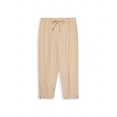 voordelige Vakantie-Voor heren Linnen broek Zomerbroek Strandbroeken Trekkoord Elastische taille Been met rits Effen Comfort Ademend Casual Dagelijks Feestdagen Modieus Klassieke Stijl Zwart Wit