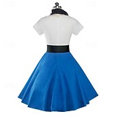 billiga Outfits-Retro / vintage Femtiotal Grease-kläder Klänningar Kläder Pudelkjolar Tryck Maskeradkläder Dam Karnival Maskerad Prestanda Fest Vuxna Klänning Skärp Halsduk