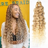 abordables Crocheter les cheveux-2 pack océan vague profonde crochet cheveux 16 pouces bouclés tressage cheveux pour crochet tresses déesse locs crochet cheveux dreadlock extensions