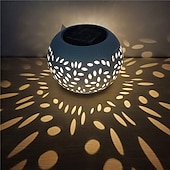 baratos Luzes e lanternas de caminho-Mesa solar ao ar livre luzes do jardim dança cintilação chama lâmpada retro lâmpada de metal para pátio jardim caminho quintal decoração iluminação 1x