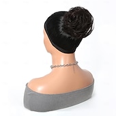 abordables Chignons-chignons Chignon Cheveux Synthétiques Pièce de cheveux Extension des cheveux Ondulé Boucle rebondissante Soirée du quotidien Usage quotidien Noir naturel #1B