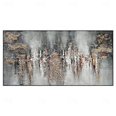 cheap Abstract Paintings-Handmade Oil Painting Canvas Wall Art Decoration Modern Abstract Grey Texture for Home Decor Rolled Frameless Unstretched Painting