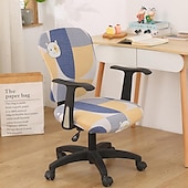 baratos Capa para Cadeira de Escritório-Capa para cadeira de escritório, capa para cadeira de mesa de computador, spandex elástico, anti-poeira, divisão universal, giratória, protetor de capa para cadeira giratória, conjunto de 2 peças,