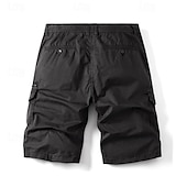 cheap Classic-Men&#039;s Cargo Shorts Shorts Work Shorts Button Multi Pocket Plain Wearable Short Outdoor Daily Going out Fashion Classic Black Army Green