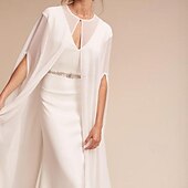 cheap Bridal Wraps-Women's Wrap Bridal's Wraps Elegant Pure Sleeveless Chiffon Wedding Wraps With Pure Color For Wedding Summer