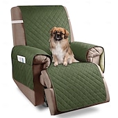 cheap Sofa Cover-Recliner Covers Nonslip Recliner Chair Covers for Reclining Chair with Pockets, Quilted Thick Recliner Slipcovers for Pets and Kids