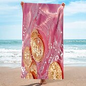 abordables ensembles de serviettes de plage-Serviette de plage à motif pièce d&#039;or, serviettes de plage pour voyage, serviette à séchage rapide pour nageurs, serviettes de plage résistantes au sable pour femmes, hommes, filles, enfants,