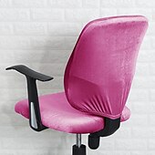 abordables Housse de fauteuil de bureau-Housse de chaise de bureau en velours, housse de chaise de bureau d&#039;ordinateur, élasthanne extensible, anti-poussière, universelle, rotative, pivotante, housse de protection, ensemble de 2 pièces,