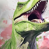 cheap Girl&#039;s 3D Animals-Girls&#039; 3D Floral Dinosaur Tee Shirts Pink Short Sleeve 3D Print Summer Active Fashion Cute Polyester Kids 3-12 Years Crew Neck Outdoor Casual Daily Regular Fit