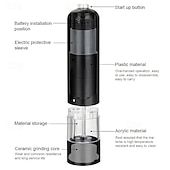 baratos Eletrodomésticos de Cozinha-Moedor elétrico de sal e pimenta em aço inoxidável Moinho automático de especiarias para ervas com gravidade Moedor automático de pimenta Moedor de sal elétrico alimentado por bateria com aspereza
