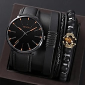 cheap Quartz Watches-Men&#039;s 4pcs/Set Quartz Watch for Men Analog Quartz Retro Stylish Chronograph Alloy Nylon Sport Style Watches