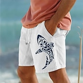 billiga Semester-Herr Djur Flodhäst Havssköldpadda Shorts Sommarshorts Beach Shorts Medium Midja Hawaiisk Ledigt Utomhus Helgdag Utekväll Snörning Elastisk midja Mönster Designer Kläder